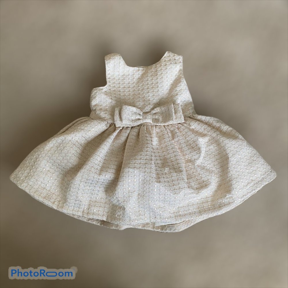 Carter's Champagne/Gold/Ivory Holiday Dress